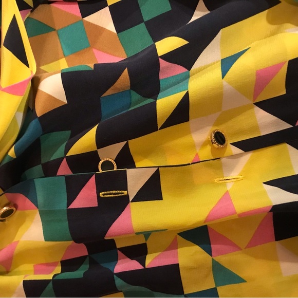 Tory Burch size 4 Geometric Silk Blouse - Picture 5 of 6